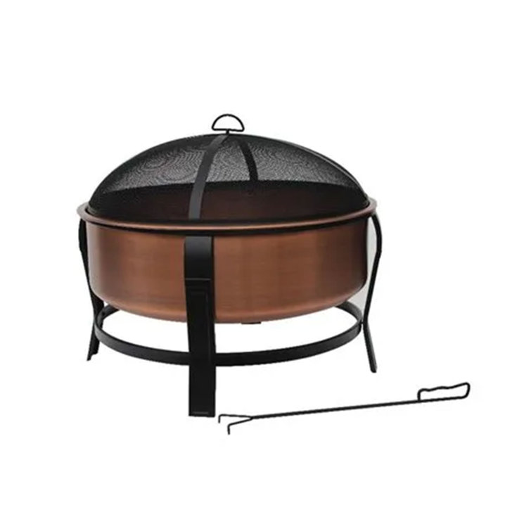 Red Barrel Studio® Jearl 25'' H x 30'' W Steel Wood Burning Outdoor